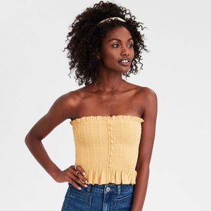 floral smocked tube top